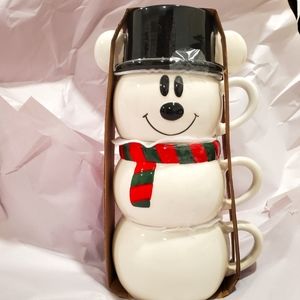 Disney Christmas mickey mouse snowman stacking mug